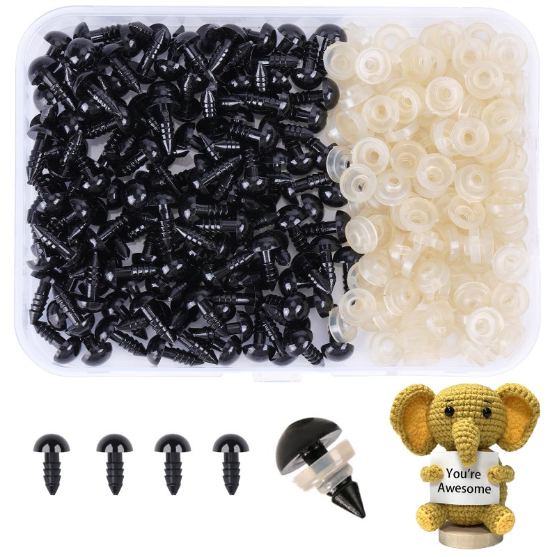 XKDOUS 8mm Safety Eyes, 280pcs for Crocheting, Crochet Eyes for Amigurumi, Stuffed Animal Doll Eyes for DIY Crafts - Image 1